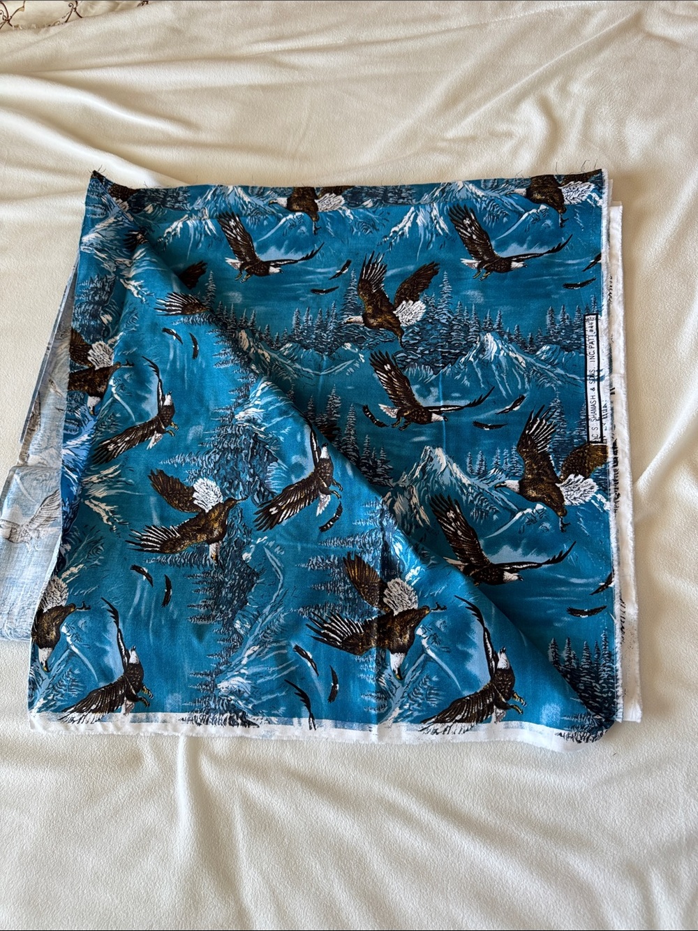 Bald eagles in flight fabric
